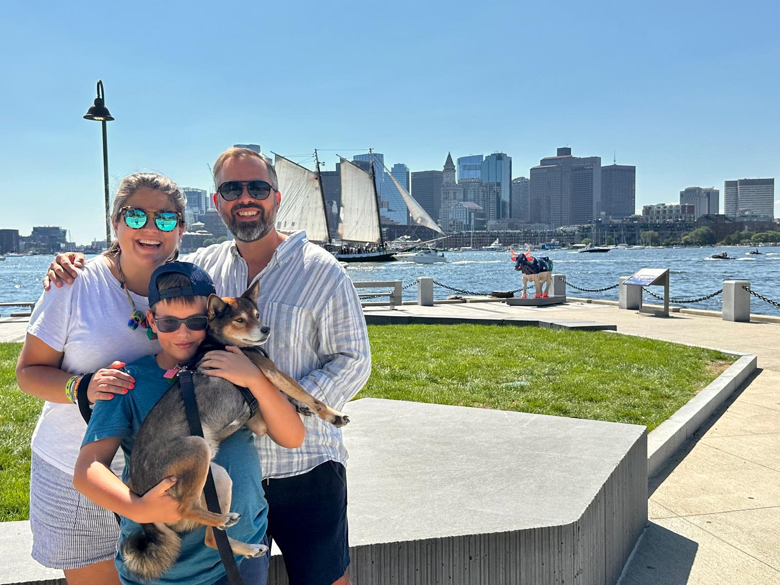 Juan Carlos Gabarro with his family by the waterfront